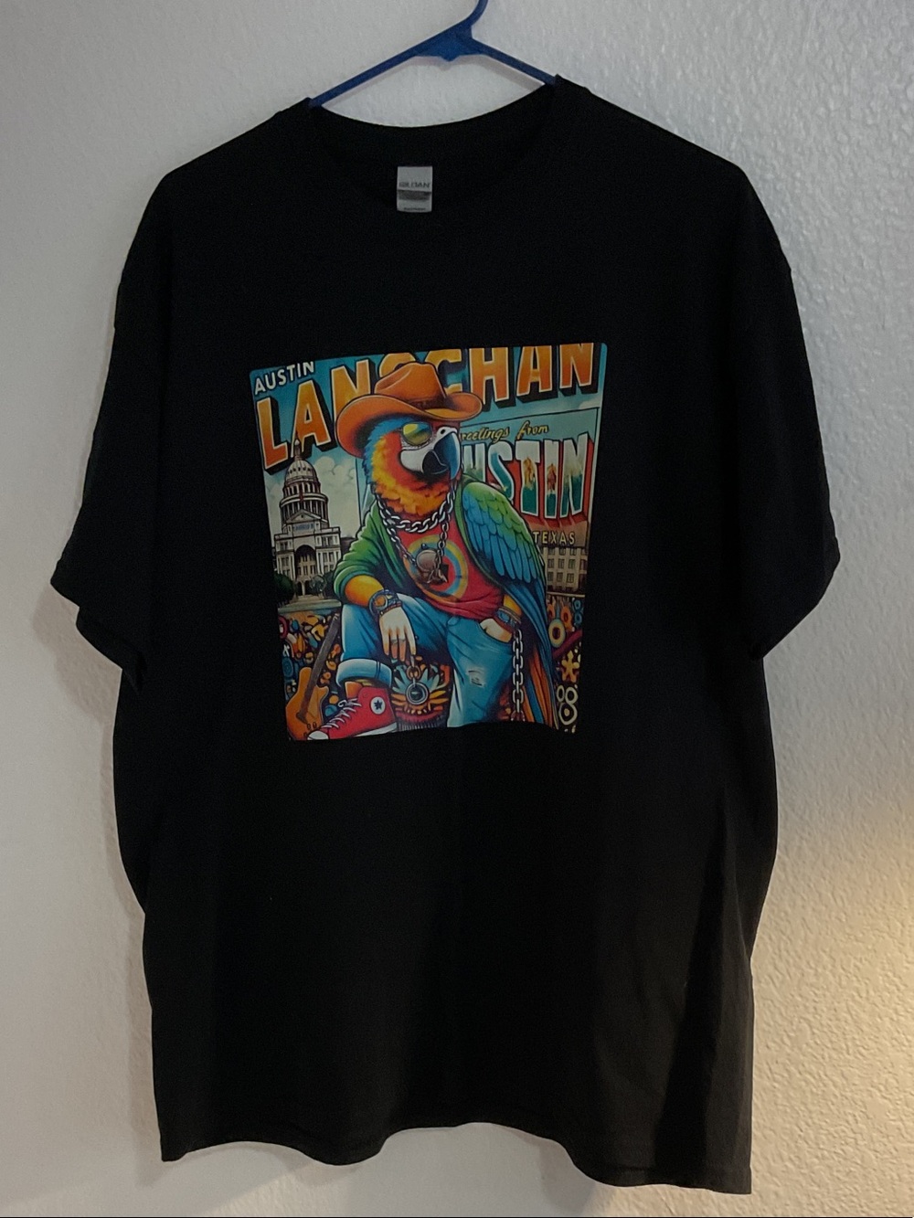 Austin Lanchan Parrot Graphic Tee - Black